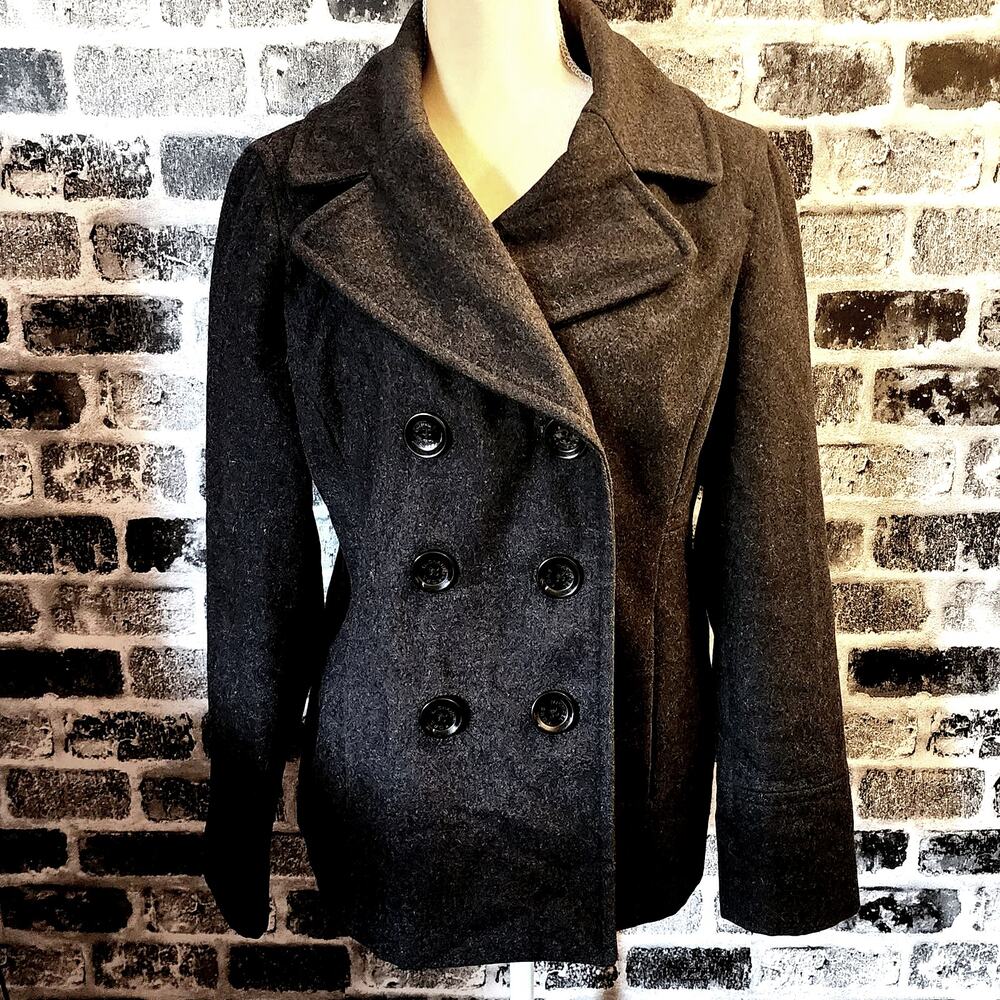 Michael Michael Kors Wool Blend Double Breasted Peacoat Size Large